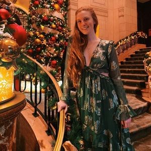 ASOS Green and Gold Dress